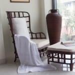 Himalayan cane high back winged Chair with Ottoman (Rose wood)